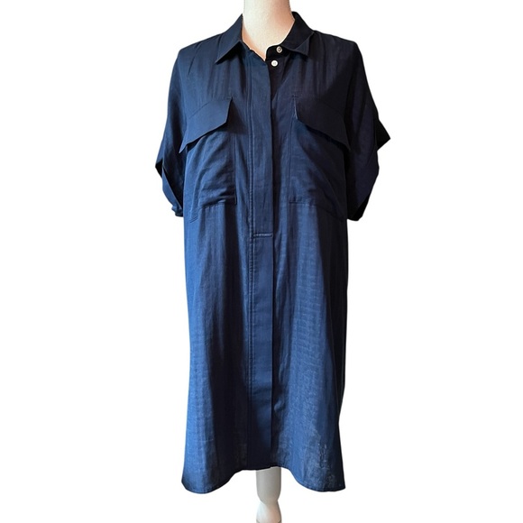 Banana Republic Indigo Blue Cotton Shirt Dress Size XL NWT - Picture 1 of 12